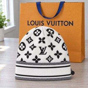Louis Vuitton White Monogram Beanie